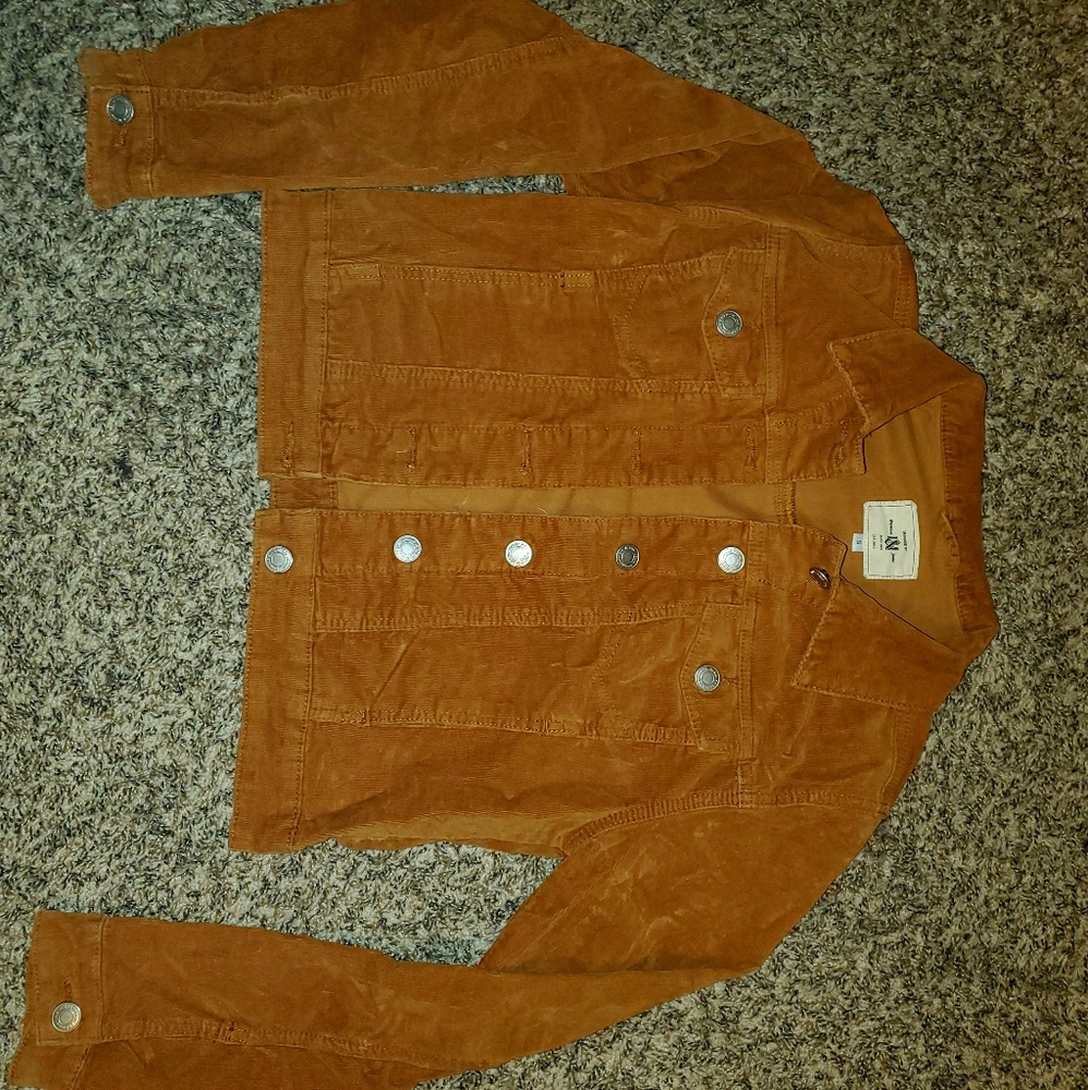 Cropped Courderoy-Denim Jacket